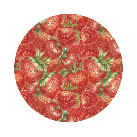 Disketp Strawberry Funny Coasters,6 Pcs Leather Coasters With Holder, Perfect Housewarming Hostess Gifts,Protect Furniture From Water Marks Scratch And Damage