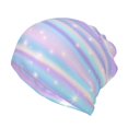 thumbnail image 1 of Disketp Striped Gradient Slouchy Beanie Hip-Hop Soft Lightweight Running Beanie Adult Hats Chemo Cap for Men Women, 1 of 8