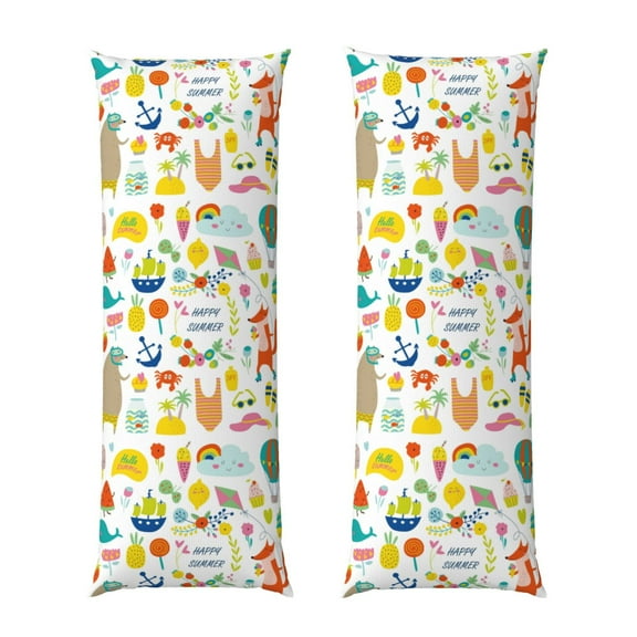 Disketp Summer Animal Print Body Pillow Cover - Super Soft 20x54 Body Pillow Case,Long Side Hidden Zipper