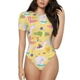 thumbnail image 1 of Disketp Summer Animals for Women's Short-Sleeved Onesie Fit Top T-Shirt Round Neck Basic Casual T-shirt Bodysuits-Small, 1 of 7