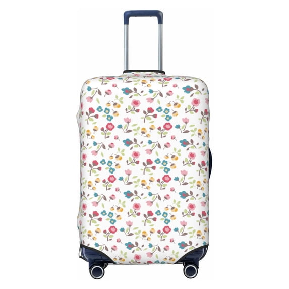 Disketp Summer Floral Elastic Travel Luggage Cover Travel Suitcase Protective Cover For Trunk Case Apply To 18''-32'' Suitcase Cover-Small