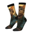 thumbnail image 1 of Disketp Sunflower Meditating Cat Unisex Crew Socks Lightweight Breathable Ventilation Ankle Socks, Mid-calf socks for Daily, 1 of 6