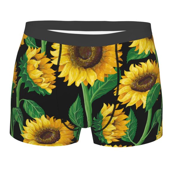 Disketp Sunflower Men'S Boxer Briefs,Soft And Breathable Cotton Underwear With Comfortflex Waistband