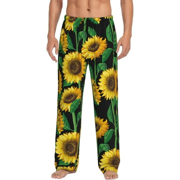 Disketp Sunflower Men'S Pajama Pants - Ultra Soft Fleece Sleep And Lounge Pants (Size: S-Xxl)
