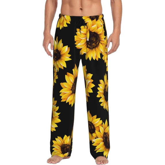 Disketp Sunflower Men'S Pajama Pants - Ultra Soft Fleece Sleep And Lounge Pants (Size: S-Xxl)