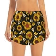 thumbnail image 1 of Disketp Sunflowers And Bww Print Women's Shorts Workout Shorts for Athletic Gym Running Shorts with Phone Pockets Large, 1 of 8