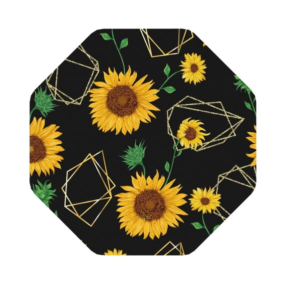 Disketp Sunflowers Funny Coasters,4 Pcs Leather Coasters With Holder, Perfect Housewarming Hostess Gifts,Protect Furniture From Water Marks Scratch