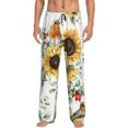 thumbnail image 1 of Disketp Sunflowers Leaves And Birds Men'S Pajama Pants - Ultra Soft Fleece Sleep And Lounge Pants (Size: S-Xxl), 1 of 9