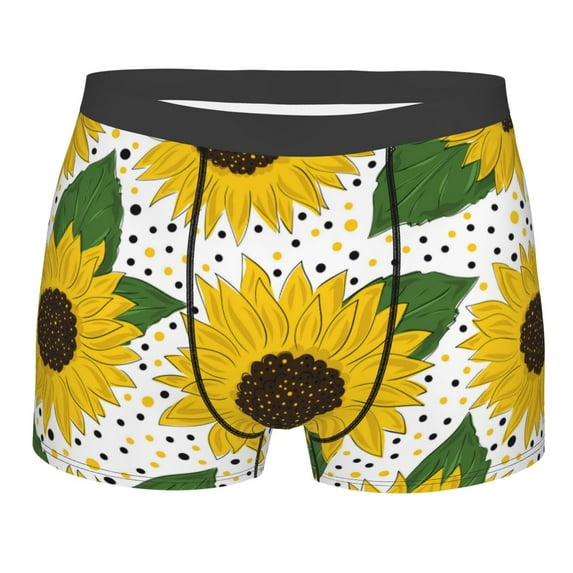 Disketp Sunflowers Men'S Boxer Briefs,Soft And Breathable Cotton Underwear With Comfortflex Waistband
