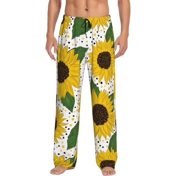 Disketp Sunflowers Men'S Pajama Pants - Ultra Soft Fleece Sleep And Lounge Pants (Size: S-Xxl)