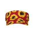 thumbnail image 1 of Disketp Sunflowers On Red Sun Visors for Women Men Unisex Tennis Golf Visor Hat Adjustable Summer Hats Sport Outdoor Visor Hat UV Protection Cap, 1 of 8