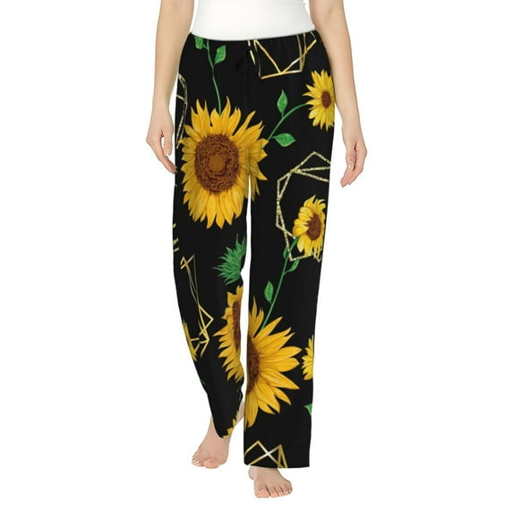 Disketp Sunflowers Print Women'S Comfy Pajama Pants Casual Drawstring Palazzo Lounge Wide Leg Pants