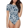 thumbnail image 1 of Disketp Sunflowers for Women's Short-Sleeved Onesie Fit Top T-Shirt Round Neck Basic Casual T-shirt Bodysuits-Large, 1 of 7