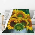thumbnail image 1 of Disketp Sunflowers in Bucket Cozy Flannel Fleece Throw Blanket: Has a velvety texture for All Seasons - Perfect for Women, Men, & Kids"50"x40", 1 of 6