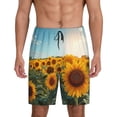 thumbnail image 1 of Disketp Sunlit Sunflower Field for Men's Soft Sleep Pajama Shorts Lightweight Lounge Pant Sleep Pj with Elastic Waistband and Pockets-X-Large, 1 of 6