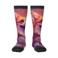 thumbnail image 1 of Disketp Sunset Cloud Corgi Print Unisex Contrast Color Stockings Lightweight Breathable Ventilation Ankle Contrast Color Stockings, Contrast Color Stockings for Daily, 1 of 6
