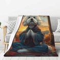 thumbnail image 1 of Disketp Sunset Meditating Bichon Frise Cozy Flannel Fleece Throw Blanket: Has a velvety texture for All Seasons - Perfect for Women, Men, & Kids"80"x60", 1 of 6