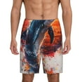 thumbnail image 1 of Disketp Sunset Ocean Watercolor Dolphin for Men's Soft Sleep Pajama Shorts Lightweight Lounge Pant Sleep Pj with Elastic Waistband and Pockets-Small, 1 of 6