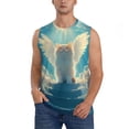 thumbnail image 1 of Disketp Sunshine Cute Winged Cat Sleeveless Tshirts for Men, Muscle Shirts for Men Dry Fit Tank Top-X-Large, 1 of 5