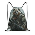 thumbnail image 1 of Disketp Surreal Panda Warrior Drawstring Backpack Drawstring Gym Bags Draw String Bags for Sports, Gym, Travel, Swimming, Beach-Small, 1 of 6