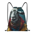 thumbnail image 1 of Disketp Surrealist Goat Drawstring Backpack Drawstring Gym Bags Draw String Bags for Sports, Gym, Travel, Swimming, Beach-Small, 1 of 6