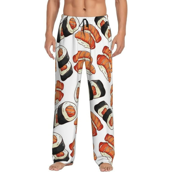 Disketp Sushi Roll Men'S Pajama Pants - Ultra Soft Fleece Sleep And Lounge Pants (Size: S-Xxl)