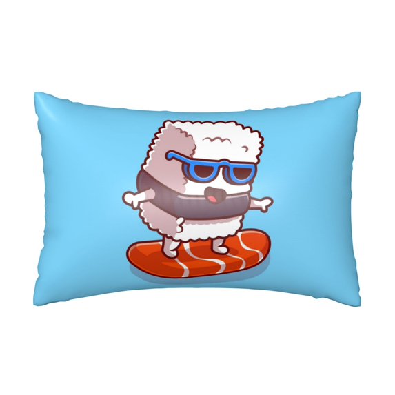 Disketp Sushi Salmon Surfing Satin Pillowcase For Hair And Skin - Satin Pillow Cases Standard Size 20x30 Inches With Zipper,Gifts For Women Men