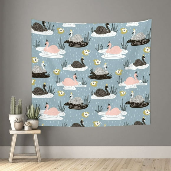 Disketp Swan Princess On Lake Tapestry 60x51 InchesTapestry for Living Room Bedroom Home