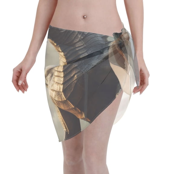 Disketp Swordsman Cool Dragon Women Swimsuit Cover Up Short Chiffon Summer Beach Sarong Bikini Wrap Skirt Bathing Suit