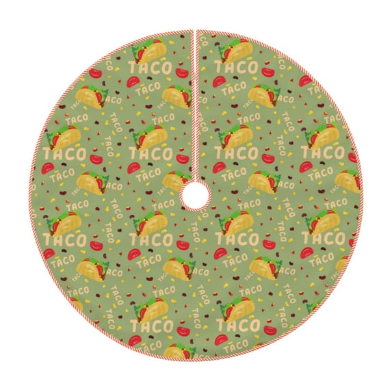 Disketp Taco Christmas Tree Skirt, Christmas Tree Decorations, Christmas Decor, Tree Mat Decoration(30-48IN)-36"