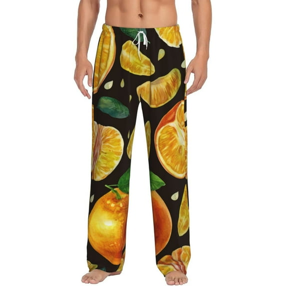 Disketp Tangerine Men'S Pajama Pants - Ultra Soft Fleece Sleep And Lounge Pants (Size: S-Xxl)