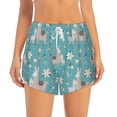 thumbnail image 1 of Disketp Teal Mama Llama Print Women's Shorts Workout Shorts for Athletic Gym Running Shorts with Phone Pockets X-Large, 1 of 8