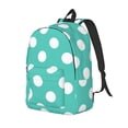 thumbnail image 1 of Disketp Teal Turquoise And White Polka Dot Canvas Backpack Lightweight Travel Daypack Student Rucksack Laptop Backpack-Small, 1 of 5