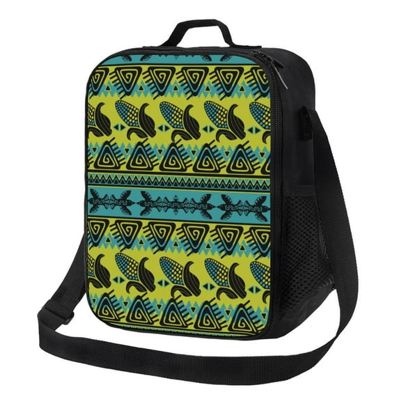Disketp Teal Vintage Corn Pattern Insulated Lunch Bag Lunch Box - Lunch Bag for Men Adult Women