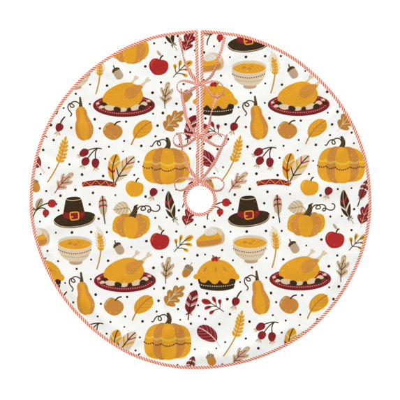 Disketp Thanksgiving Christmas Tree Skirt, Christmas Tree Decorations, Christmas Decor, Tree Mat Decoration(30-48IN)-30"