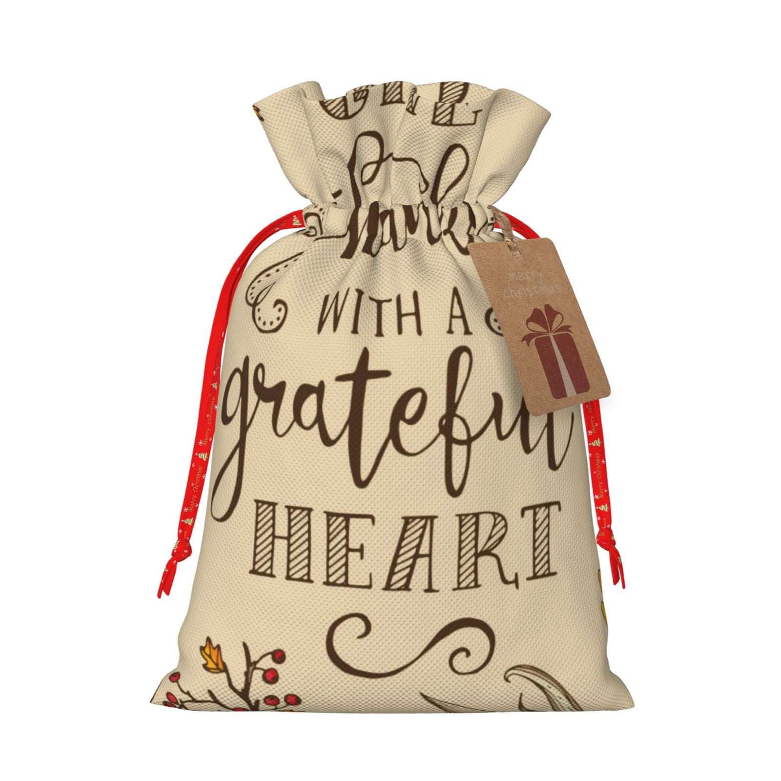 Disketp Thanksgiving With A Grateful Heart Gift Bags, Holiday Gift Wrap ...