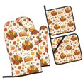 thumbnail image 1 of Disketp Thanksgiving With Turkey Oven Mitts and Potholders BBQ Gloves-Oven Mitts and Pot Holders Cooking Baking Grilling(4-Piece Set), 1 of 6