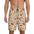 thumbnail image 1 of Disketp Thanksgiving with Food for Men's Soft Sleep Pajama Shorts Lightweight Lounge Pant Sleep Pj with Elastic Waistband and Pockets-X-Large, 1 of 6