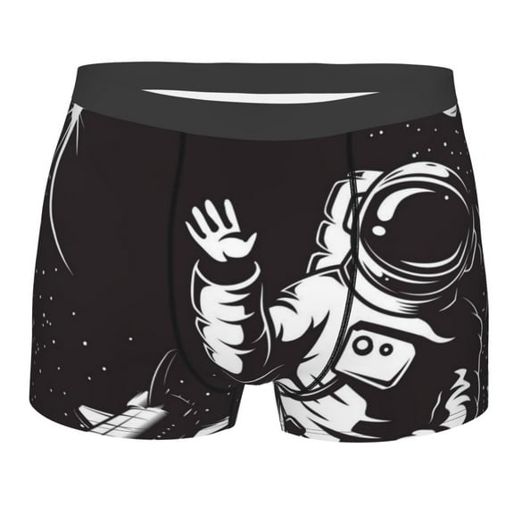 Disketp The Race To Space Men'S Boxer Briefs,Soft And Breathable Cotton Underwear With Comfortflex Waistband
