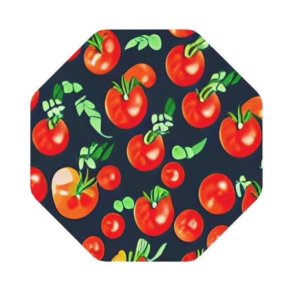 Disketp Tomatoes Funny Coasters,4 Pcs Leather Coasters With Holder, Perfect Housewarming Hostess Gifts,Protect Furniture From Water Marks Scratch And Damage