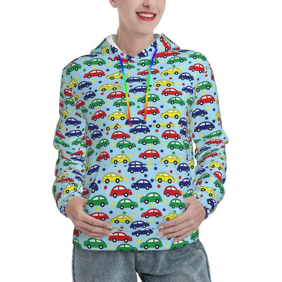 Disketp Transport Womens Casual Hoodies Crew Neck Long Sleeve Sweatshirts Pullover Tops-X-Large