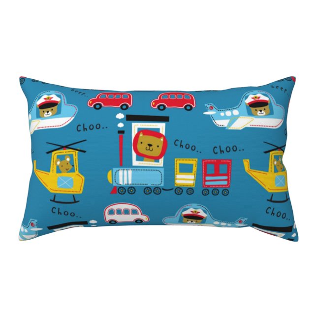 Disketp Transportations With Cute Animals Pillowcase, Queen Size Pillow