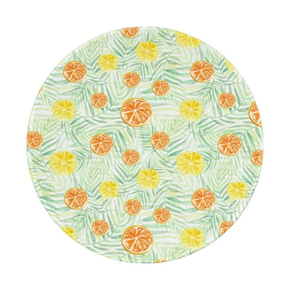 Disketp Tree Palms Lemon Small Mouse Pad 7.9x7.9 Inches,Washable Round Mousepad for Office Laptop Computer,Non-Slip Rubber Base Mouse Pads for Wireless Mouse