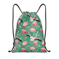thumbnail image 1 of Disketp Tropical Flamingo Drawstring Backpack Drawstring Gym Bags Draw String Bags for Sports, Gym, Travel, Swimming, Beach-Small, 1 of 6