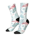 thumbnail image 1 of Disketp Tropical Flamingo Unisex Crew Socks Lightweight Breathable Ventilation Ankle Socks, Mid-calf socks for Daily, 1 of 6