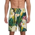 thumbnail image 1 of Disketp Tropical Floral Jungle for Men's Soft Sleep Pajama Shorts Lightweight Lounge Pant Sleep Pj with Elastic Waistband and Pockets-X-Large, 1 of 6
