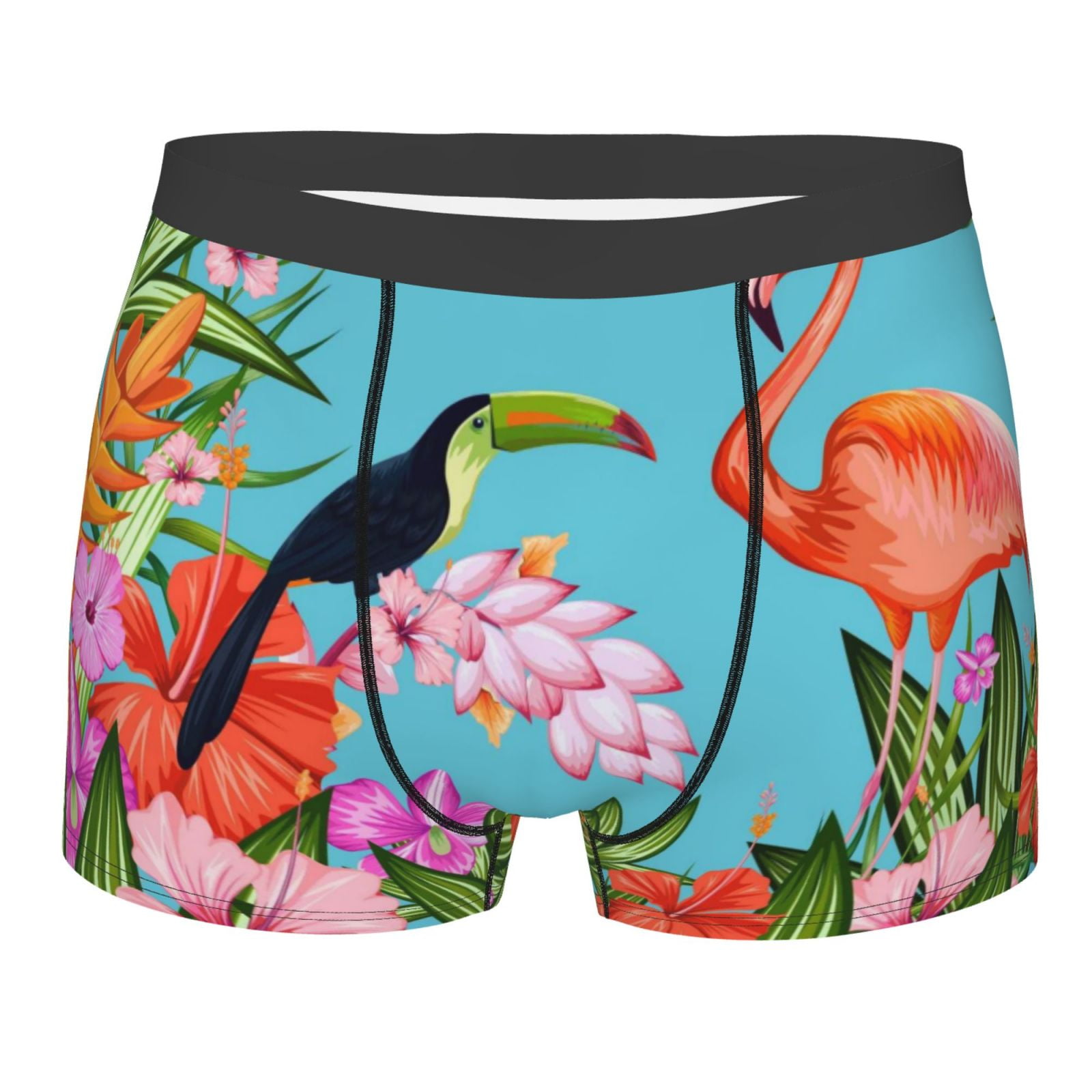 Disketp Tropical Jungle Flamingo Men'S Boxer Briefs,Soft And Breathable ...