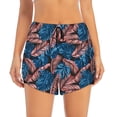 thumbnail image 1 of Disketp Tropical Leaves Print Women's Shorts Workout Shorts for Athletic Gym Running Shorts with Phone Pockets XX-Large, 1 of 8