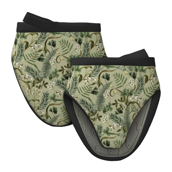 Disketp Tropical Plants Green Non-Slip Mini Oven Mitt Set, Short Oven Mitts for Baking Grilling Barbecue Microwave, 5.9"x5.9"in