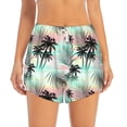 thumbnail image 1 of Disketp Tropical Summer Palm Print Women's Shorts Workout Shorts for Athletic Gym Running Shorts with Phone Pockets Small, 1 of 8